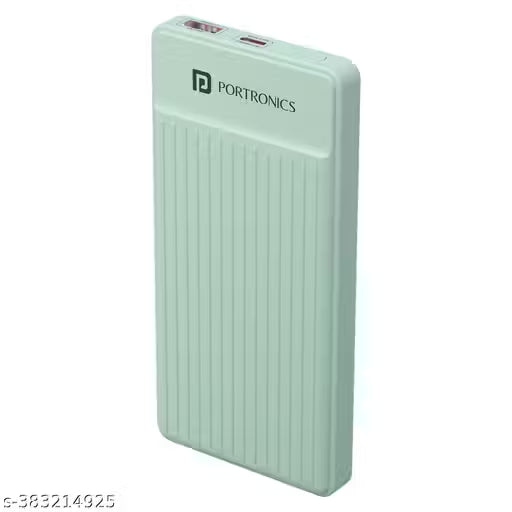 Portronics Luxcell B 10K 10000 mAh 22.5W Fast charging Power Bank, Ultra Slim Power Bank with Mach USB-A Output, Type C PD Output, Type C Input, Wake Up Button(Green)